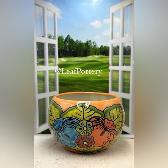 Aurelia Talavera Handmade Multi Colored Ceramic Planter Pot - Picture 2 of 9